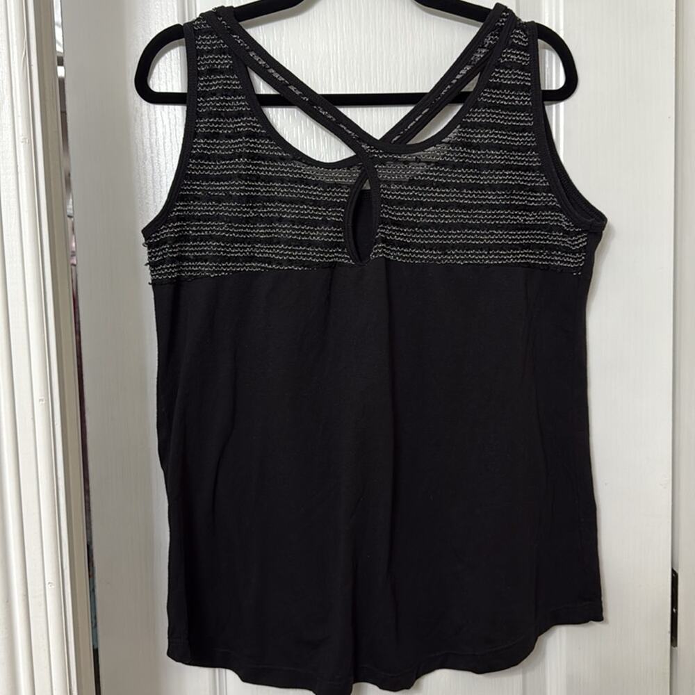 Cleek black crisscross sleeveless tank top multi strap size 1X